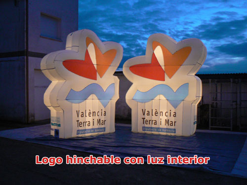 cartaz inflavel iluminada